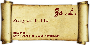Zsigrai Lilla névjegykártya